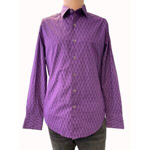 Robert Graham Men's Purple geometric Button Down Shirt Size S SKU 6357